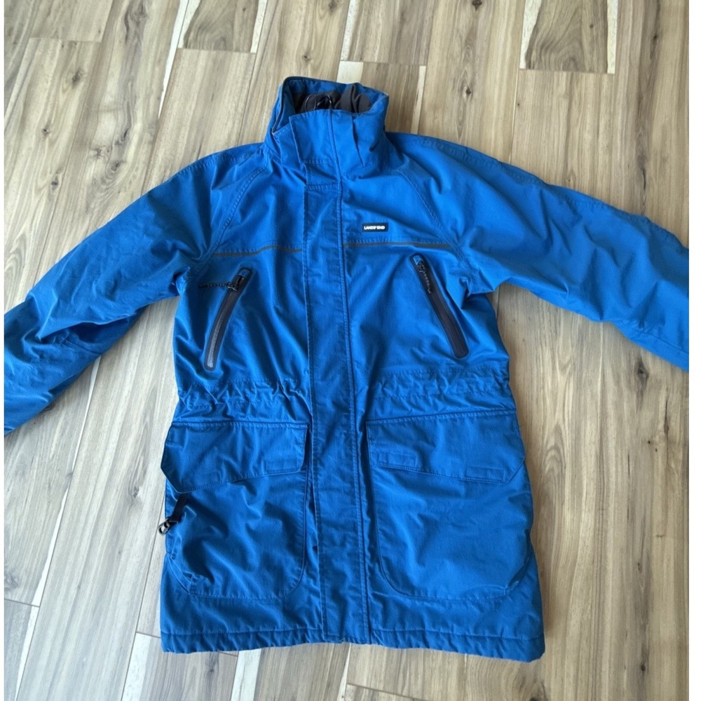 LANDS END VERY NICE !  MEN'S M 38-40 WINTER PARKA COAT JACKET  BLUE *no Hood‎